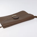 SAINT LAURENT Shoulder Bag Leather Brown Gold Auth BA1594-6