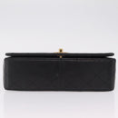 CHANEL Matelasse Chain Shoulder Bag Lamb Skin Black Gold CC Auth BA15942M-5