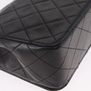 CHANEL Matelasse Chain Shoulder Bag Lamb Skin Black Gold CC Auth BA15942M-17