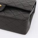 CHANEL Matelasse 25 Chain Shoulder Bag Lamb Skin Black Gold CC Auth BA15943SAM-10