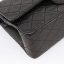 CHANEL Matelasse 25 Chain Shoulder Bag Lamb Skin Black Gold CC Auth BA15943SAM-11