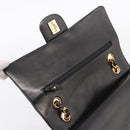 CHANEL Matelasse 25 Chain Shoulder Bag Lamb Skin Black Gold CC Auth BA15943SAM-15