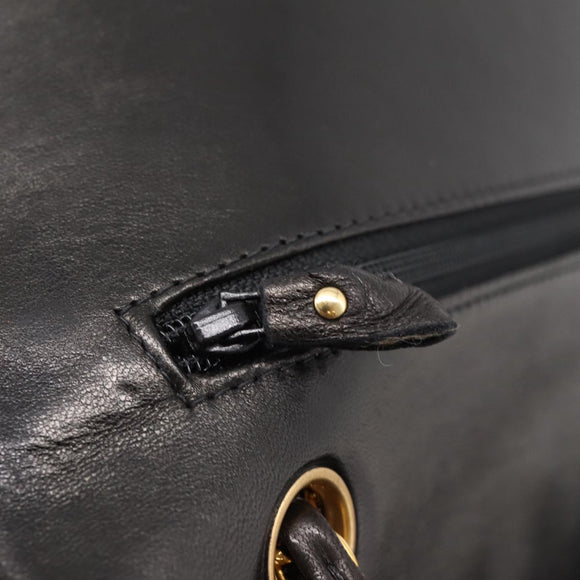 CHANEL Matelasse 25 Chain Shoulder Bag Lamb Skin Black Gold CC Auth BA15943SAM