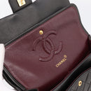 CHANEL Matelasse 25 Chain Shoulder Bag Lamb Skin Black Gold CC Auth BA15943SAM-18