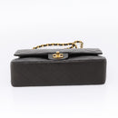 CHANEL Matelasse 25 Chain Shoulder Bag Lamb Skin Black Gold CC Auth BA15943SAM-9
