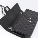 CHANEL Matelasse Chain Shoulder Bag Lamb Skin Black Silver CC Auth BA15944M-15