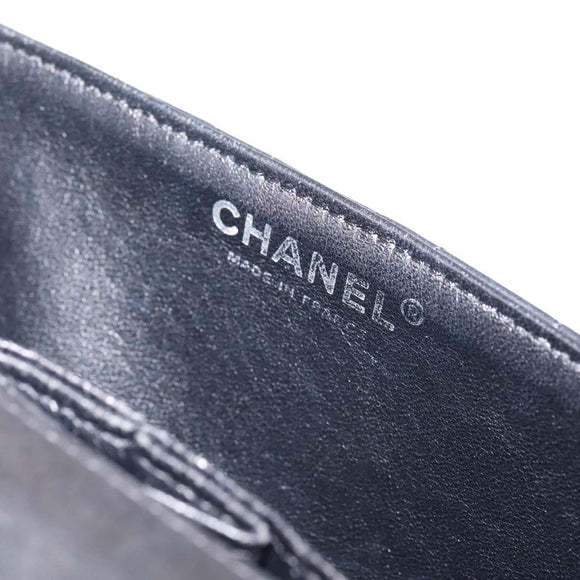 CHANEL Matelasse Chain Shoulder Bag Lamb Skin Black Silver CC Auth BA15944M