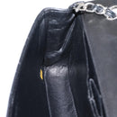 CHANEL Matelasse Chain Shoulder Bag Lamb Skin Black Silver CC Auth BA15944M-19