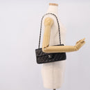 CHANEL Matelasse Chain Shoulder Bag Lamb Skin Black Silver CC Auth BA15944M-23
