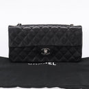 CHANEL Matelasse Chain Shoulder Bag Lamb Skin Black Silver CC Auth BA15944M-24
