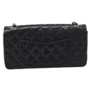 CHANEL Matelasse Chain Shoulder Bag Lamb Skin Black Silver CC Auth BA15944M-3