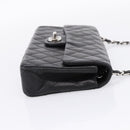CHANEL Matelasse Chain Shoulder Bag Lamb Skin Black Silver CC Auth BA15944M-5