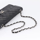 CHANEL Matelasse Chain Shoulder Bag Lamb Skin Black Silver CC Auth BA15944M-7