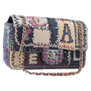 CHANEL Chain Limited Edition Patchwork Bag Denim Blue Silver CC Auth BA15945SM-1
