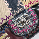 CHANEL Chain Limited Edition Patchwork Bag Denim Blue Silver CC Auth BA15945SM-14