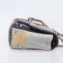 CHANEL Chain Limited Edition Patchwork Bag Denim Blue Silver CC Auth BA15945SM-4
