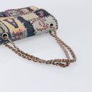 CHANEL Chain Limited Edition Patchwork Bag Denim Blue Silver CC Auth BA15945SM-7
