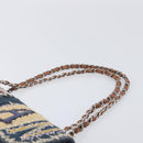 CHANEL Chain Limited Edition Patchwork Bag Denim Blue Silver CC Auth BA15945SM-8