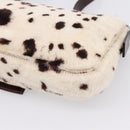 FENDI Mamma Baguette Shoulder Bag Fur Ivory Silver Auth BA15946SAM-16