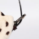 FENDI Mamma Baguette Shoulder Bag Fur Ivory Silver Auth BA15946SAM-18