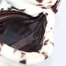 FENDI Mamma Baguette Shoulder Bag Fur Ivory Silver Auth BA15946SAM-22