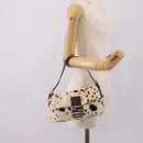 FENDI Mamma Baguette Shoulder Bag Fur Ivory Silver Auth BA15946SAM-26