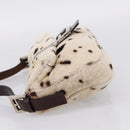 FENDI Mamma Baguette Shoulder Bag Fur Ivory Silver Auth BA15946SAM-3