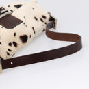 FENDI Mamma Baguette Shoulder Bag Fur Ivory Silver Auth BA15946SAM-7
