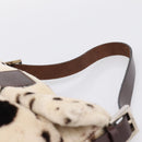 FENDI Mamma Baguette Shoulder Bag Fur Ivory Silver Auth BA15946SAM-8