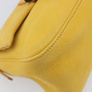 FENDI Mamma Baguette Shoulder Bag Leather Yellow Gold Auth BA15948V-16