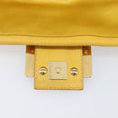 FENDI Mamma Baguette Shoulder Bag Leather Yellow Gold Auth BA15948V-22
