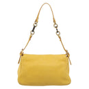 FENDI Mamma Baguette Shoulder Bag Leather Yellow Gold Auth BA15948V-2