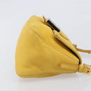 FENDI Mamma Baguette Shoulder Bag Leather Yellow Gold Auth BA15948V-3