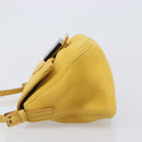 FENDI Mamma Baguette Shoulder Bag Leather Yellow Gold Auth BA15948V-4