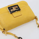 FENDI Mamma Baguette Shoulder Bag Leather Yellow Gold Auth BA15948V-6