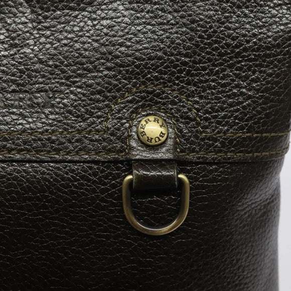 BURBERRY Shoulder Bag Leather Brown Gold Auth BA1595