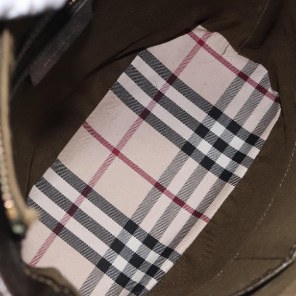 BURBERRY Shoulder Bag Leather Brown Gold Auth BA1595