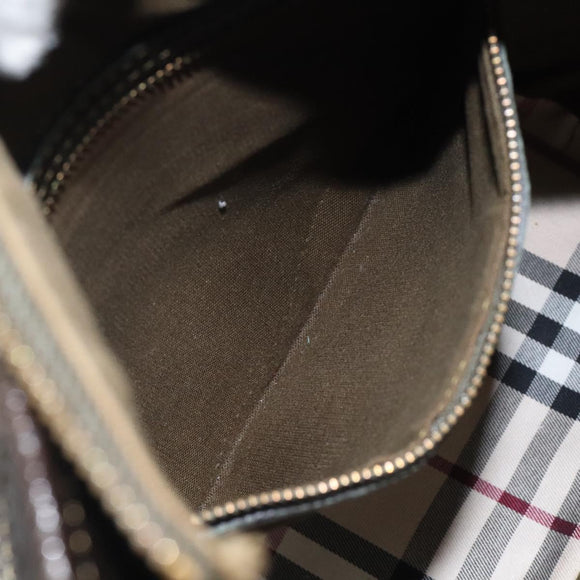 BURBERRY Shoulder Bag Leather Brown Gold Auth BA1595
