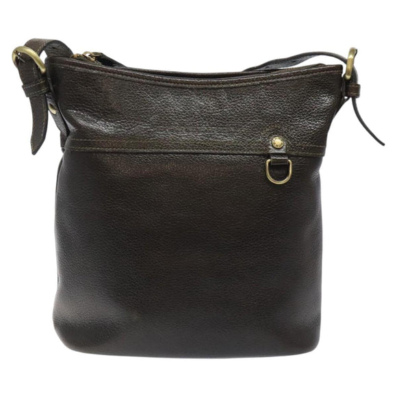 BURBERRY Shoulder Bag Leather Brown Gold Auth BA1595