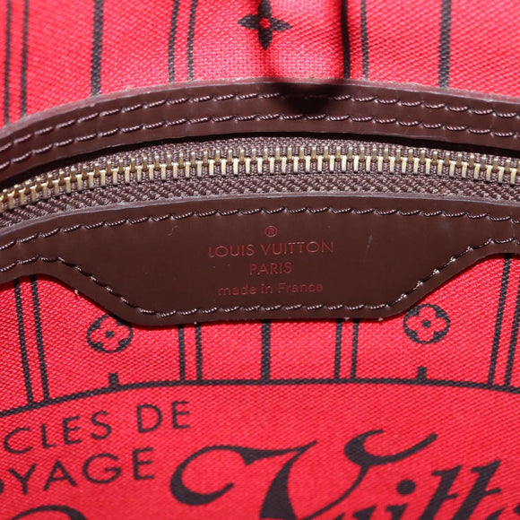 LOUIS VUITTON Damier Ebene Neverfull GM Tote Bag N51106 LV Auth BA15955V