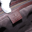 GUCCI GG Canvas Horsebit Shoulder Bag Beige Gold 114890 Auth BA15957V-18