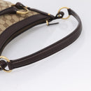 GUCCI GG Canvas Horsebit Shoulder Bag Beige Gold 114890 Auth BA15957V-7