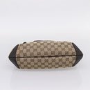GUCCI GG Canvas Horsebit Shoulder Bag Beige Gold 114890 Auth BA15957V-5