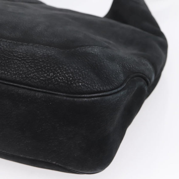 GUCCI New Jackie Shoulder Bag Leather Black Gold 277520 Auth BA15959V