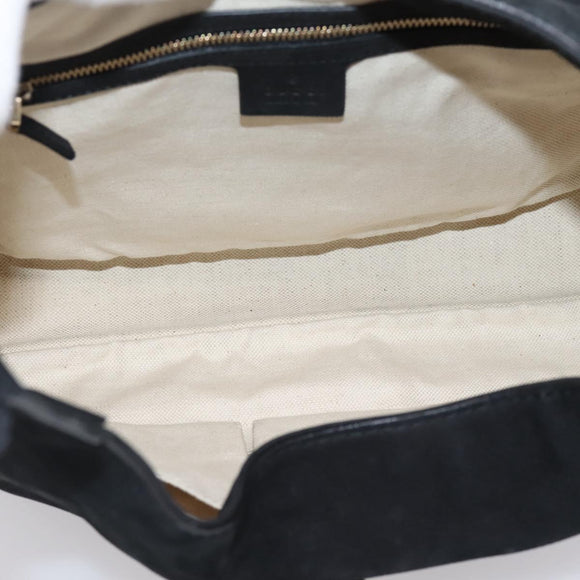 GUCCI New Jackie Shoulder Bag Leather Black Gold 277520 Auth BA15959V