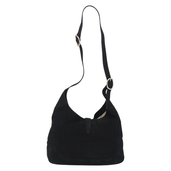 GUCCI New Jackie Shoulder Bag Leather Black Gold 277520 Auth BA15959V