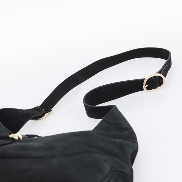 GUCCI New Jackie Shoulder Bag Leather Black Gold 277520 Auth BA15959V