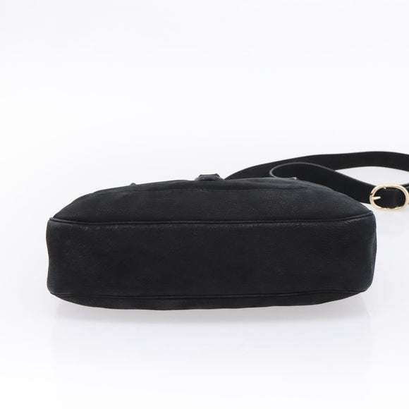 GUCCI New Jackie Shoulder Bag Leather Black Gold 277520 Auth BA15959V