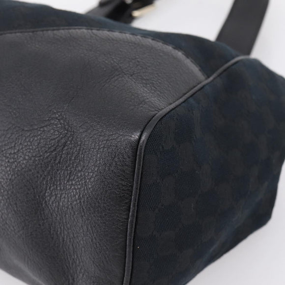 GUCCI GG Canvas Tote Bag Black Gold 223972 Auth BA15960V