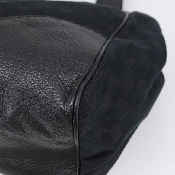 GUCCI GG Canvas Tote Bag Black Gold 223972 Auth BA15960V